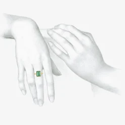 18k & emerald-cut zambian emerald ring, 4.07ct