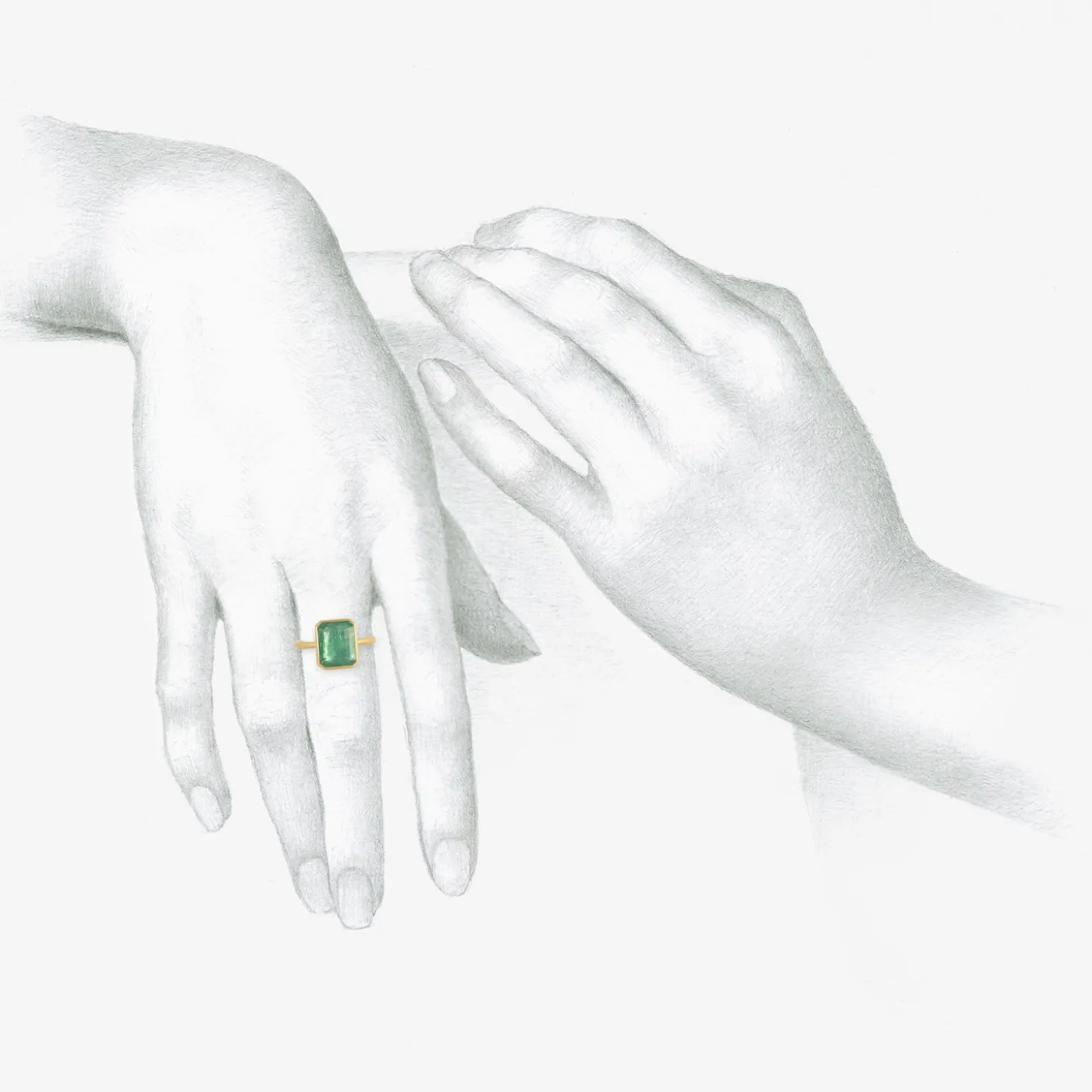 18k & emerald-cut zambian emerald ring, 4.07ct