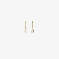 14k & extra-small herkimer diamond earrings