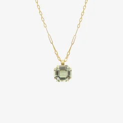 22k & faceted green amethyst pendant