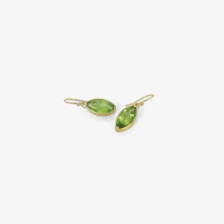 18k & faceted marquis-shaped peridot earrings