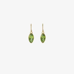 18k & faceted marquis-shaped peridot earrings