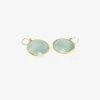 18k & faceted oval aquamarine earrings