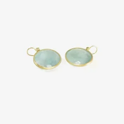 18k & faceted oval aquamarine earrings