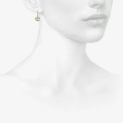18k & faceted oval aquamarine mini gem earrings