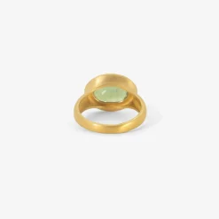 22k & faceted oval green tourmaline greek-inspired ring