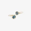 18k & faceted oval london blue topaz east/west mini gem earrings