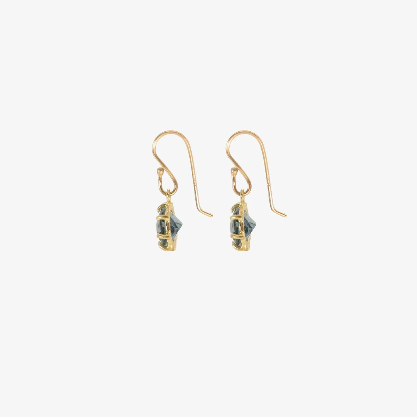 18k & faceted oval london blue topaz east/west mini gem earrings