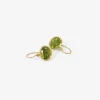 18k & faceted oval peridot drop earrings, 7.42ct