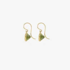 18k & faceted oval peridot drop earrings, 7.42ct