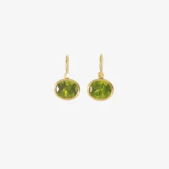 18k & faceted oval peridot drop earrings, 7.42ct