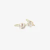 18k & faceted oval white topaz north/south drop earrings