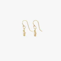 18k & faceted oval white topaz east/west mini gem earrings