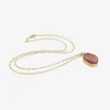18k & faceted pink tourmaline pebble pendant, 7.17ct