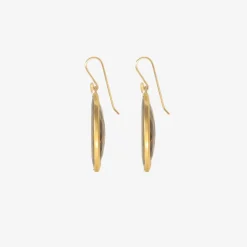 18k & faceted smoky quartz wing earrings