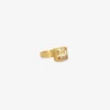 22k & faceted square peach tourmaline ring, 3ct