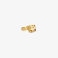 22k & faceted square peach tourmaline ring, 3ct
