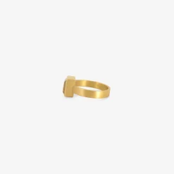 22k & faceted square peach tourmaline ring, 3ct