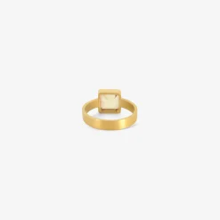 22k & faceted square peach tourmaline ring, 3ct