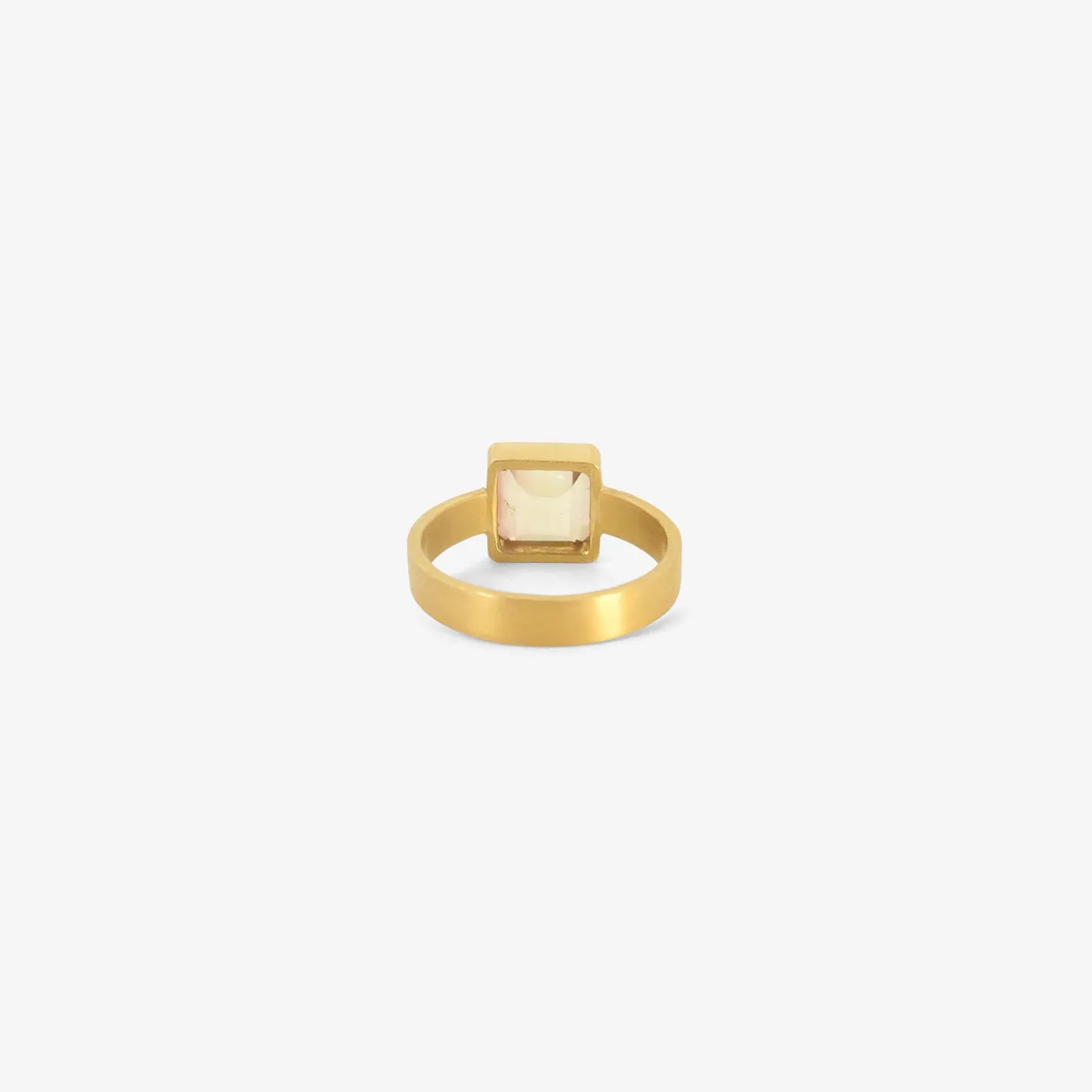 22k & faceted square peach tourmaline ring, 3ct