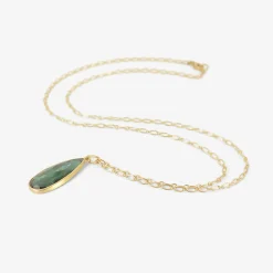 18k & faceted teardrop-shaped green tourmaline pendant, 4.23ct