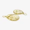 18k & faceted wing shaped rutilated quartz earrings