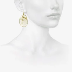 18k & faceted wing shaped rutilated quartz earrings