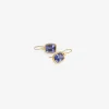 18k & fancy tanzanite cushion drop earrings, 8.83ct
