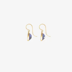 18k & fancy tanzanite cushion drop earrings, 8.83ct