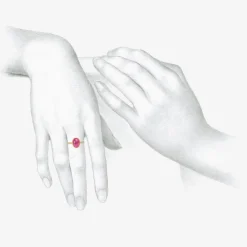 18k & fine oval ruby cabochon ring, 3.36ct