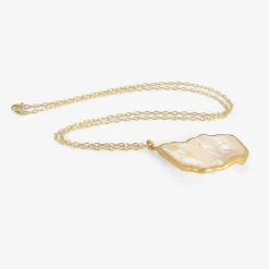22k & freshwater keshi pearl pendant