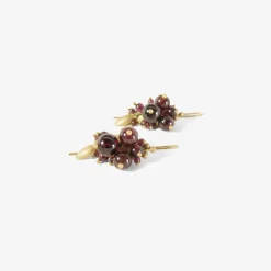 10k & garnet bug cluster earrings
