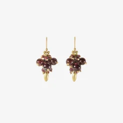 10k & garnet bug cluster earrings