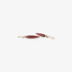 14k & garnet hand-cut large rice