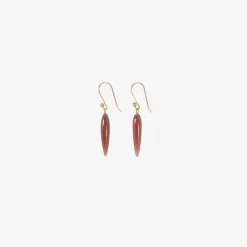 14k & garnet hand-cut large rice