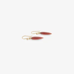 14k & garnet hand-cut small rice