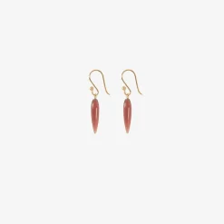 14k & garnet hand-cut small rice