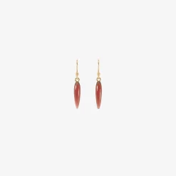 14k & garnet hand-cut small rice