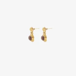 22k & garnet large bell earrings