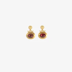 22k & garnet large bell earrings