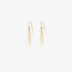 18k & giant rectangular moonstone earrings