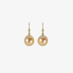 14k & golden south sea pearl earrings