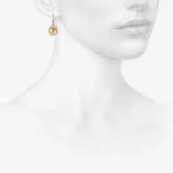 14k & golden south sea pearl earrings