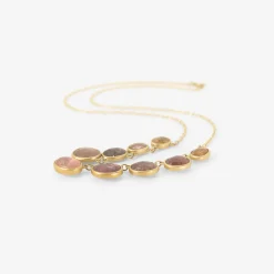 18k & graduated rose-cut umba sapphire necklace, 17ct