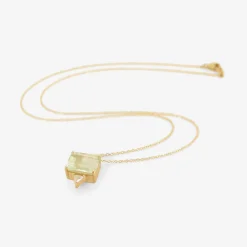 14k & green beryl story pendant necklace with rose-cut diamond, .10ct