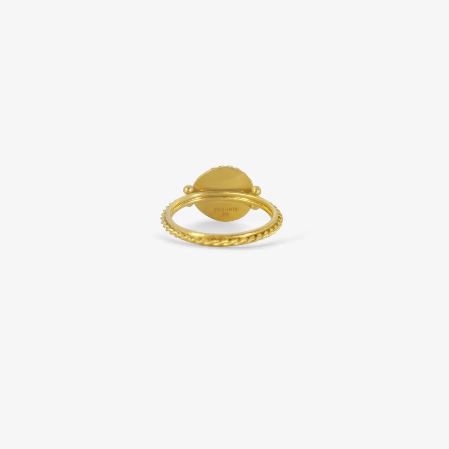 22k & green sapphire chorda ring