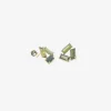 18k & green tourmaline baguette tile earrings