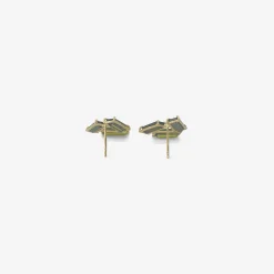 18k & green tourmaline baguette tile earrings