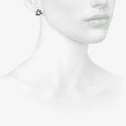 18k & green tourmaline baguette tile earrings