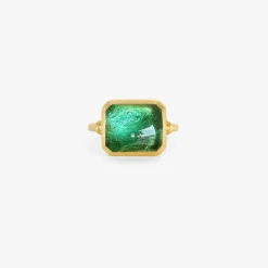 22k & green tourmaline capsa ring
